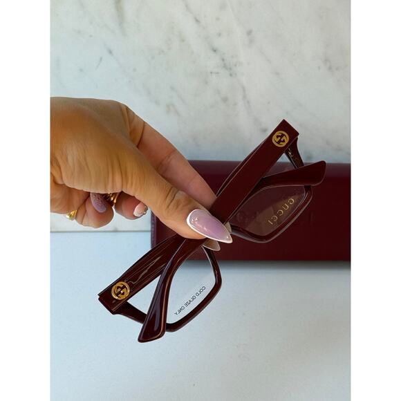 NEW Gucci GG1715O Burgundy Cat Eye Eyeglasses Frames - Picture 7 of 7